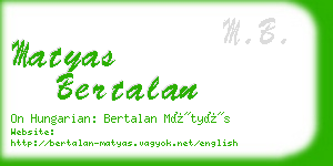 matyas bertalan business card